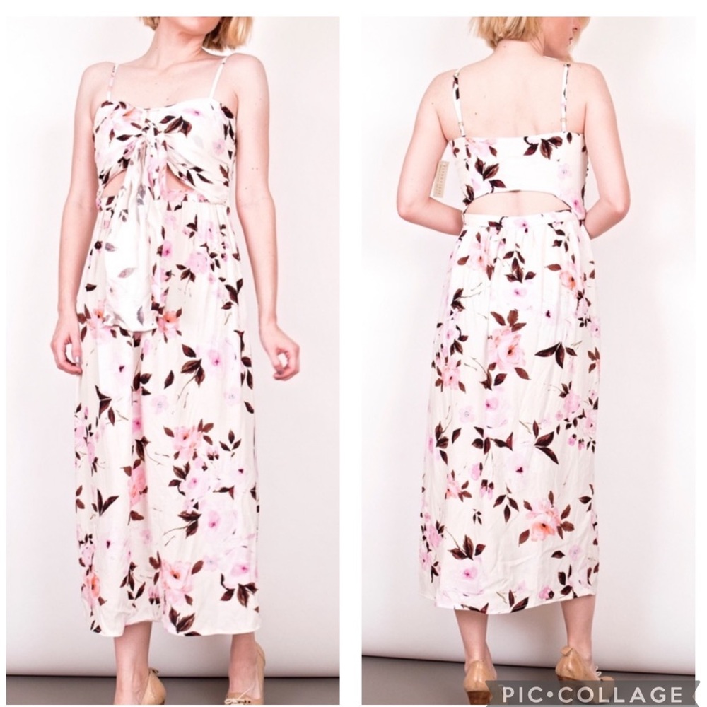 Flynn Skye Floral Cut Out Midi Dress M